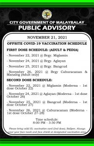 Public Advisory: Vaccination Schedule