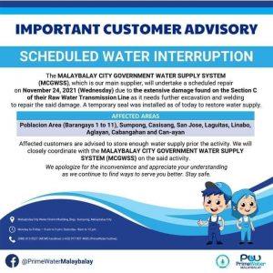 Schedule Water interruption