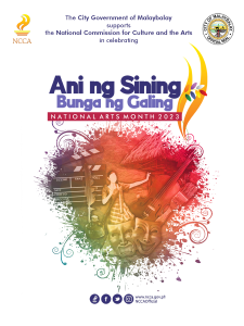 THE CITY GOVERNMENT OF MALAYBALAY JOINS THE NATION IN CELEBRATION OF THE NATIONAL ARTS MONTH 2023