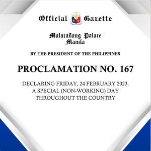 Proclamation No. 167,